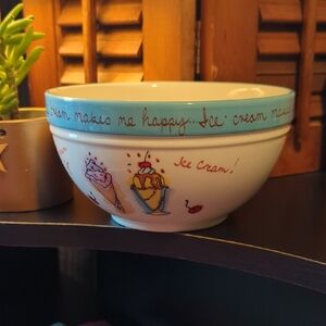 Alco Ice Cream Bowl Sundae Summer Fun Cute Blue White Graphics VGC